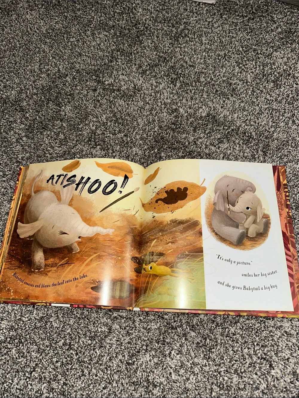 Just One More Hug Elephant Storybook - Brown & Orange